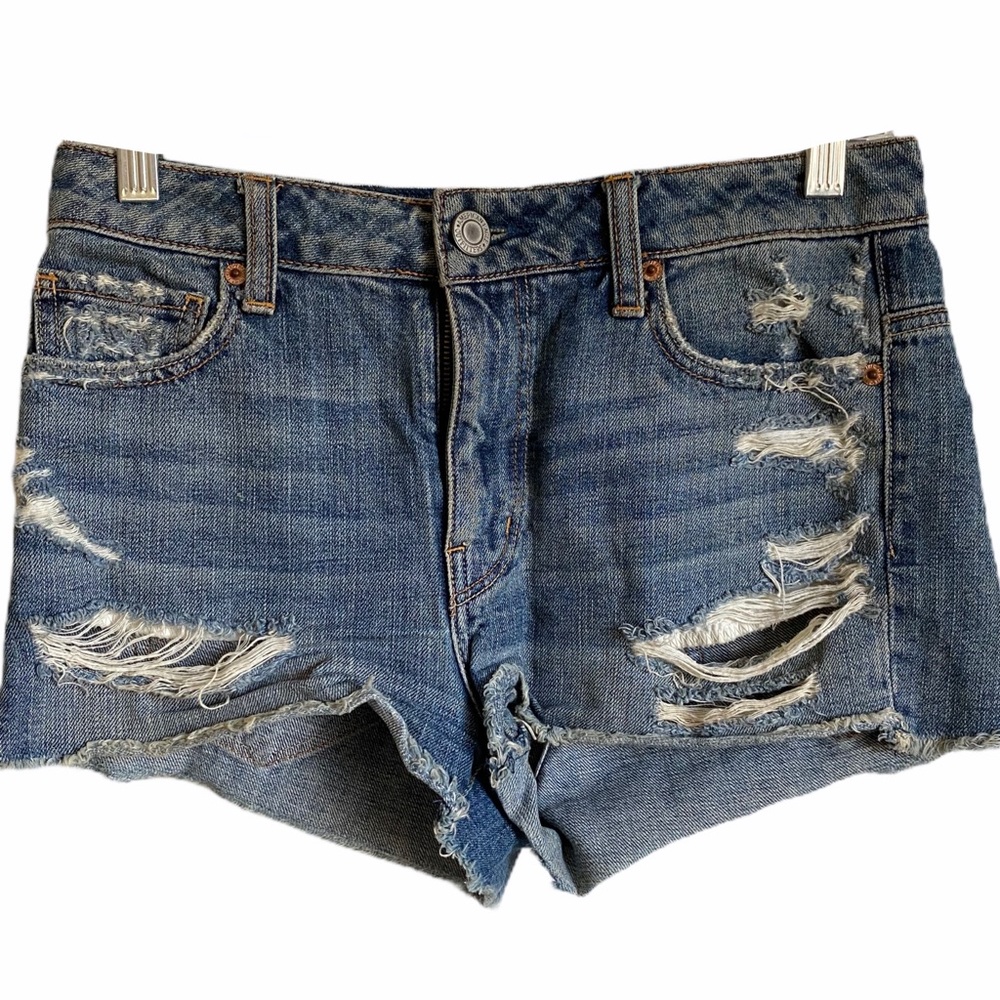 American Eagle Distressed Mini Blue Jean Shorts Size 2
